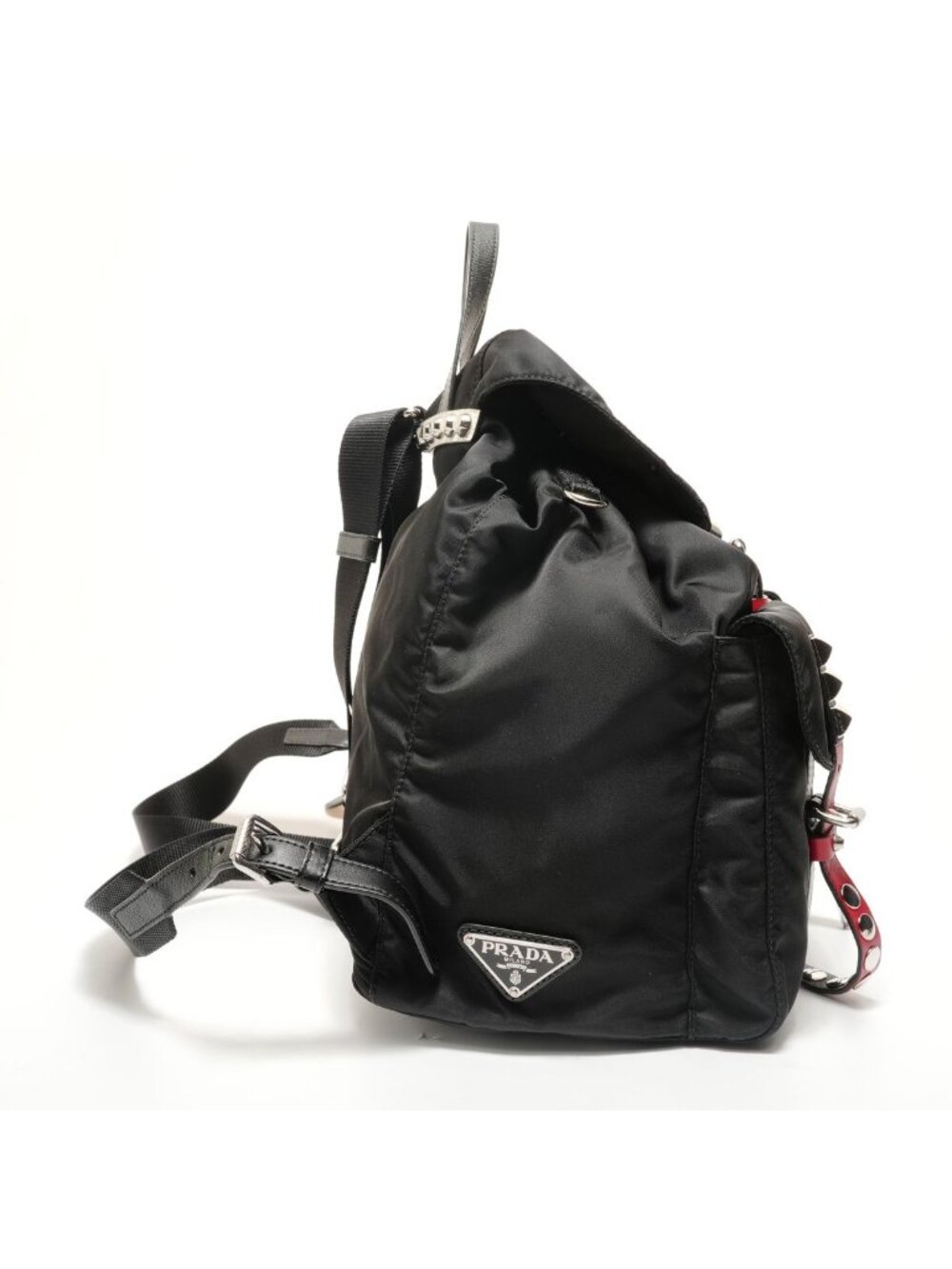Prada Backpack Nylon Studs Leather - Picture 3 of 10